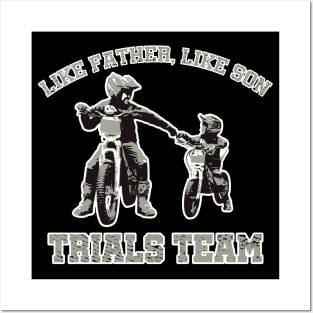 father's day trial bike dad racing cycling sport daddy father son Posters and Art